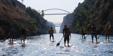 1st Corinth Canal SUP Crossing 2011
